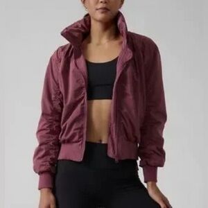 Athleta Point Reyes Bomber II Jacket in Tawny Rose Pink Size Large